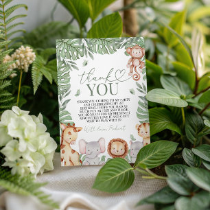 Wild One Jungle Thank You Card