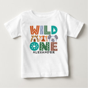 Wild One Jungle Theme 1st Birthday Baby T-Shirt