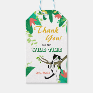 Wild One Kitty Cat Kitten 1st Birthday Invitation Gift Tags