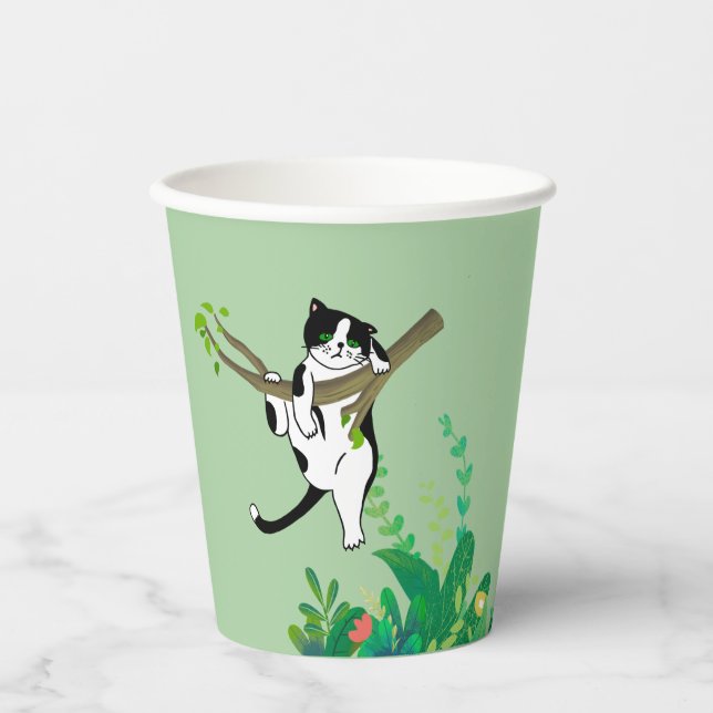 Wild One Kitty Cat Kitten 1st Birthday Invitation Paper Cups (Front)