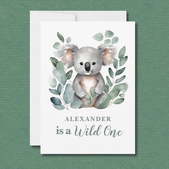 Wild One Koala Animal Child's 1st Birthday  Invitation (Creator Uploaded)