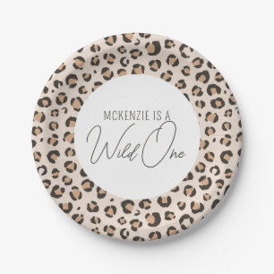 Wild One Leopard Print 1st Birthday Paper Plate