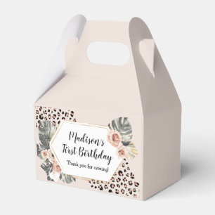 Wild One Leopard Print Birthday Party Favor Box