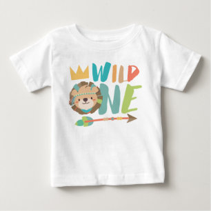 Wild One Lion and Arrow   Boho   One Year Old Baby T-Shirt
