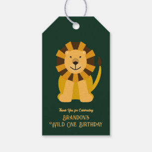 Wild One Lion Birthday Party Jungle Safari Favour Gift Tags