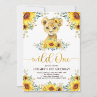 Wild One Lion Cub Sunflower Greenery 1st Birthday