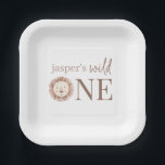 Wild One Lion Face Paper Plate<br><div class="desc">A watercolour lion face spelling 'wild one' with your child's name - perfect for your little one's First Birthday!</div>