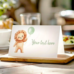 Wild One Lion Sage Balloon Birthday Food Tent Place Card