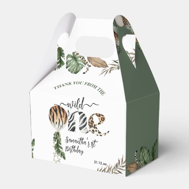 Wild One Modern Gender Neutral 1st Birthday Favour Box (Front Side)
