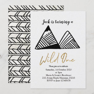 Wild one Mountain first birthday invite