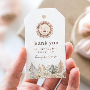 Wild One Neutral Leaves Thank You Gift Tags