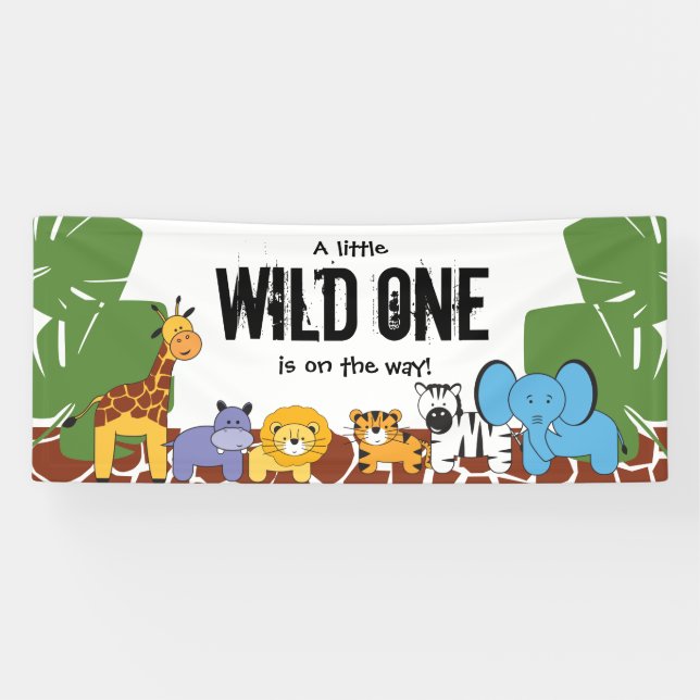 Wild One on the way baby shower Safari Party Banner (Horizontal)