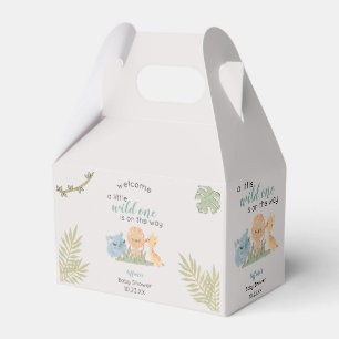 Wild One On The Way Safari Animals Baby Shower Favour Box