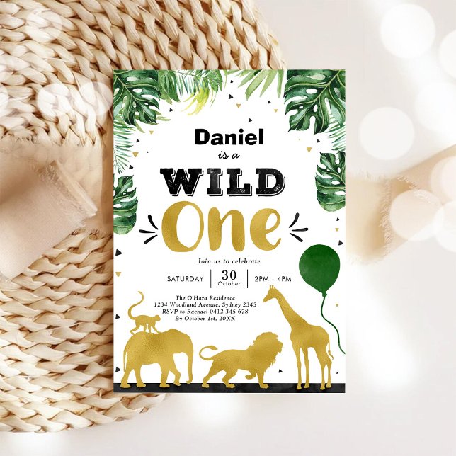 Wild One Party Animals 1st Birthday Invitation (Creator Uploaded)