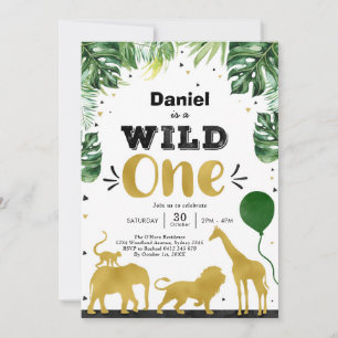 Wild One Party Animals 1st Birthday Invitation