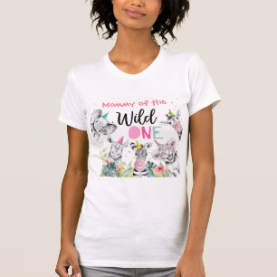 Wild One Party Animals Birthday Girl Birthday Mum T-Shirt