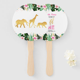 Wild One Party Hand Fan Jungle Animals Party