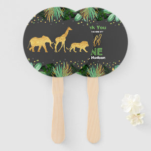 Wild One Party Hand Fan Jungle Animals Party