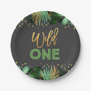 Wild One Party Paper Plate Jungle Animals Party