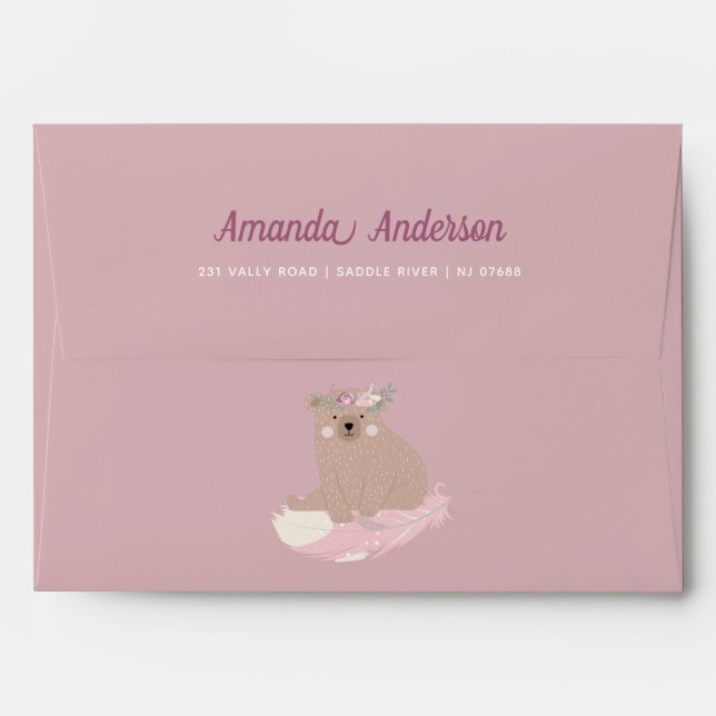 Wild One Personalised Bear Glitter Envelope (Back (Top Flap))