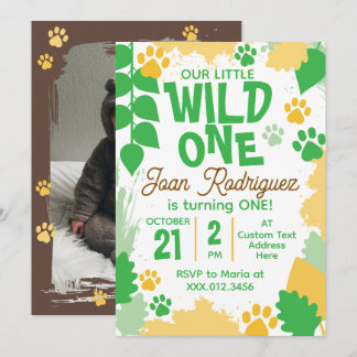 Wild One Photo Safari 1st Birthday Invitation