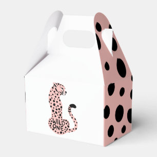 Wild One Pink Leopard First Birthday  Favour Box