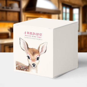 Wild One Pink Spotted Fawn Deer Baby Shower Favour Box