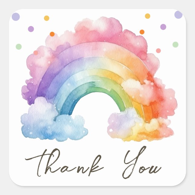 Wild One Rainbow Kids Birthday  Square Sticker (Front)