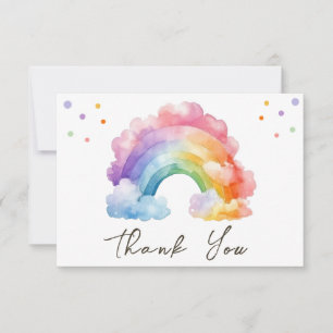 Wild One Rainbow Kids Birthday Thank You Card