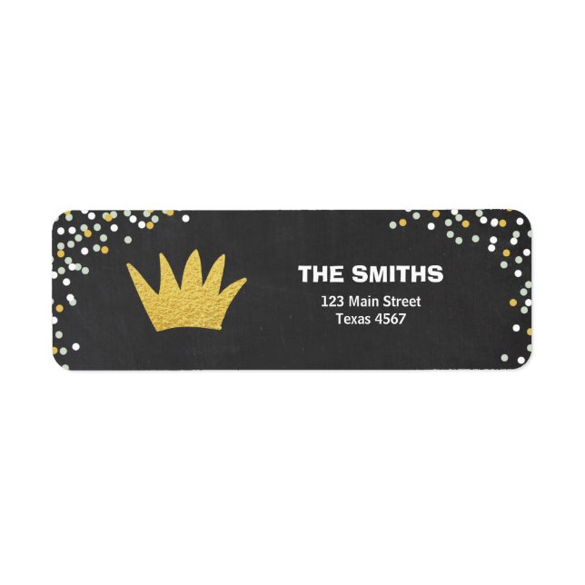 Wild One Return Address Crown Black Gold Wild Boy (Front)