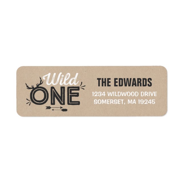 Wild One Return Address Labels Wild One Party (Front)