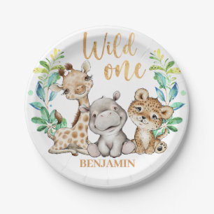 Wild One Safari 1st Birthday Paper Plate