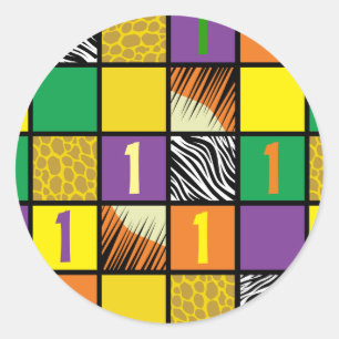 Wild One Safari 1st Birthday Party Kid's Classic Round Sticker