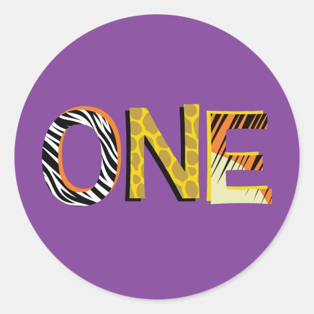 Wild One Safari 1st Birthday Party Kid's Classic Round Sticker (Front)