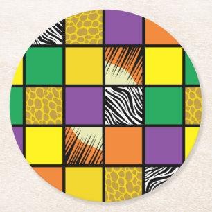 Wild One Safari 1st Birthday Party Kid's Round Paper Coaster