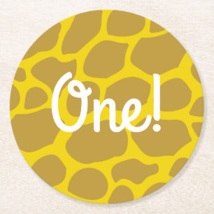 Wild One Safari 1st Birthday Party Kid's Round Paper Coaster