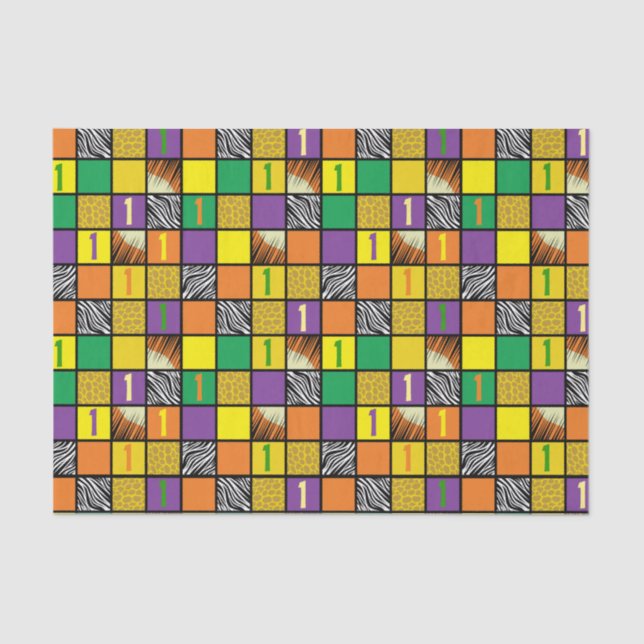 Wild One Safari 1st Birthday Party Kid's Tissue Paper (Front)