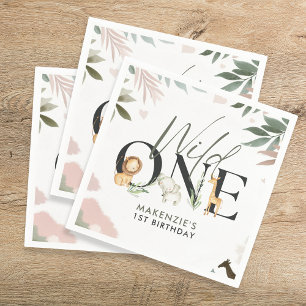 Wild One Safari 1st Birthday Party Napkin