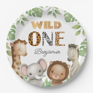 Wild One Safari 1st Birthday Party Paper Plate