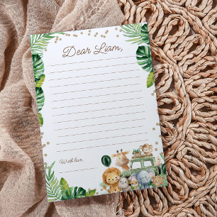 Wild One Safari 1st Birthday Time Capsule Cards