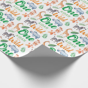 Wild One Safari Animal 1st Birthday Wild Things Wrapping Paper
