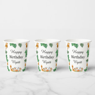 Wild One Safari animal Birthday Cup