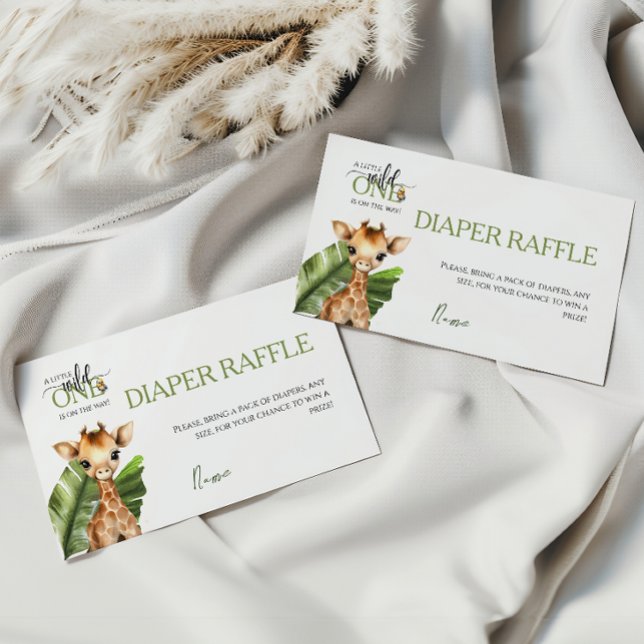 Wild One Safari Animal Jungle Baby Shower Diaper Enclosure Card (Creator Uploaded)