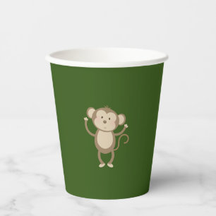 Wild One Safari Animal Monkey Baby Shower  Paper Cups