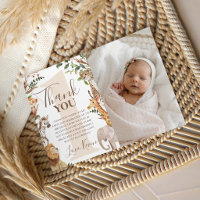 Wild One Safari Animal Photo Thank You Card