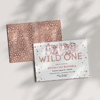 Wild One Safari Animal Rose Gold 1st Birthday Girl