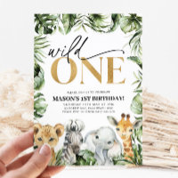 Wild One Safari Animals 1st Birthday Boys