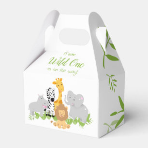 Wild One Safari Animals Baby Shower Favour Box