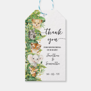 Wild One Safari Animals Baby Shower Favour Tag