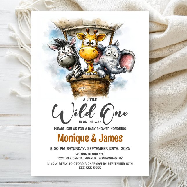 Wild One Safari Animals Baby Shower Invitation (Creator Uploaded)